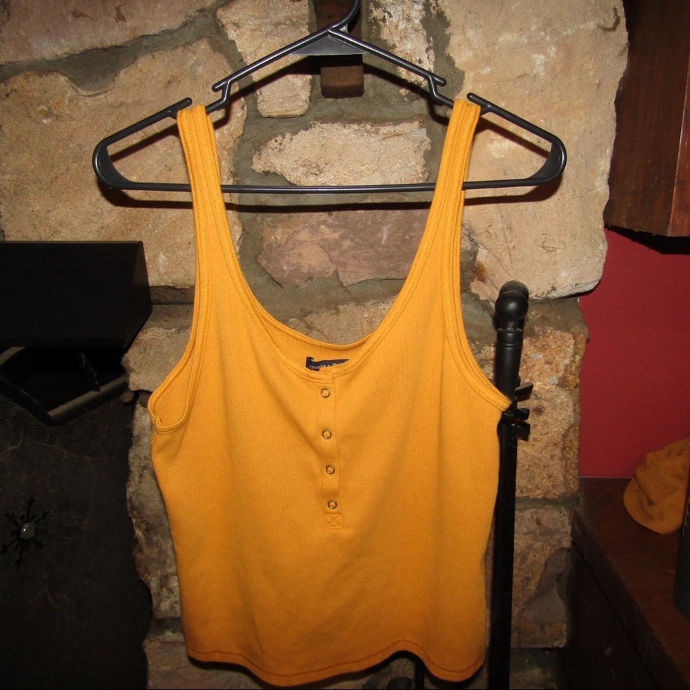 Abercrombie Mustard Yellow Crop Top Tank